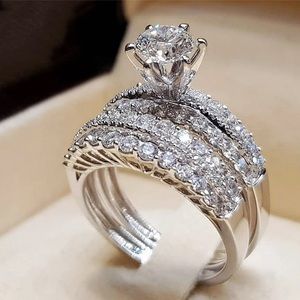 Diamond Engagement Bridal Wedding Ring 2 PC Set